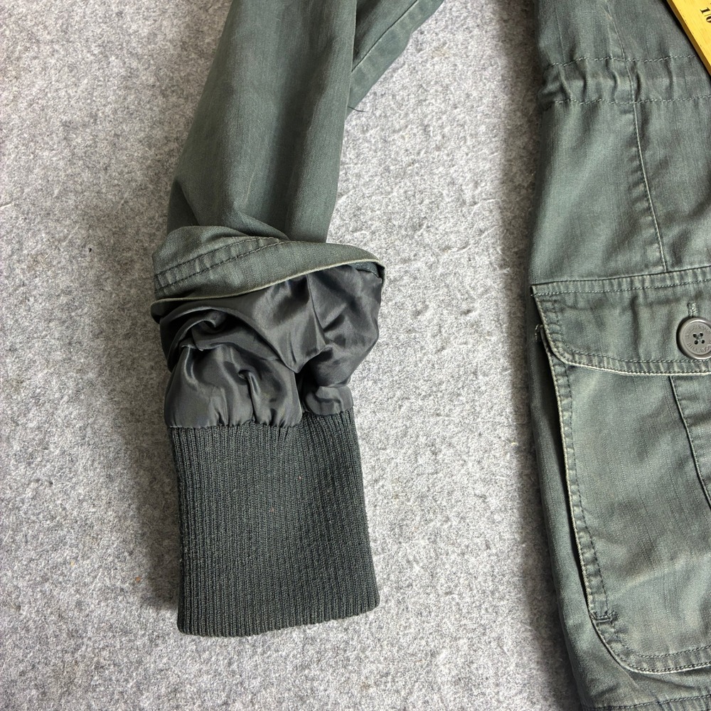Billabong Womens L Olive Green Utility Field Jacket Flannel Lined Cotton Canvas - Picture 9 of 10